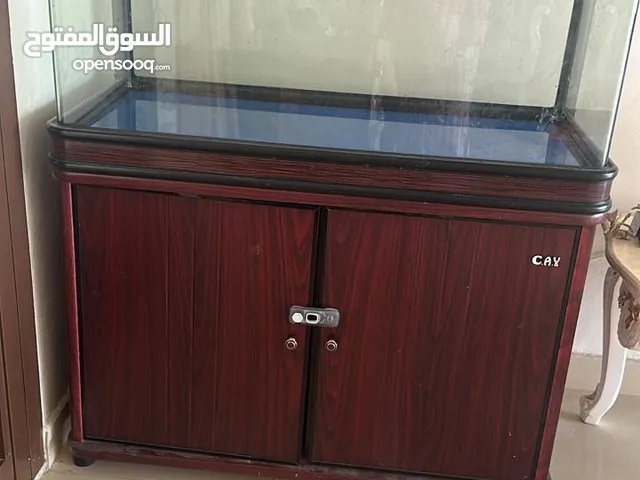 للبيع: حوض سمك C.A.Y مع طاولة خشبية – عرض 1 متر × ارتفاع 60 سم