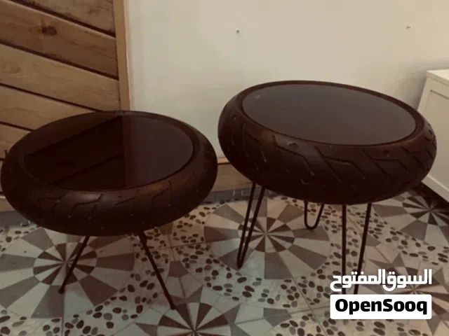 للبيع طاولتين جام على شكل تاير صنع يدوي داخل ورشه