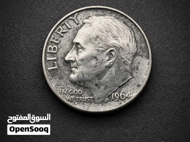 عملة فضية أمريكية أصلية – Roosevelt Dime 1964