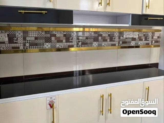 كاونتر خشب MDF ارضي وملحق قياس مترين وسنك متر و20 مرمر