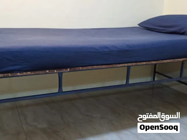 One piece iron bed with mattress
