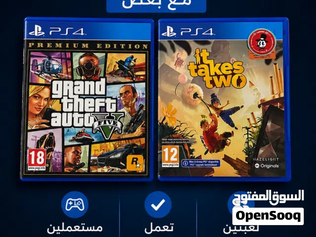 لعبتين PS4 للبيع مع بعض – GTA V و It Takes Two