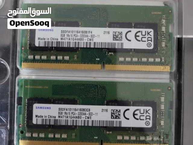 رام لابتوب أصلي سامسونج DDR4 3200MHz 8GB 2 (إجمالي 16GB)