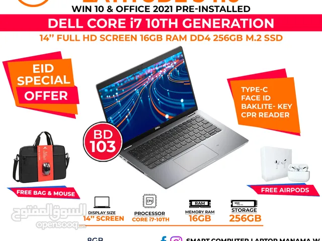 DELL 10th Generation Core i5 Laptop 16GB RAM + 256GB M.2 SSD FREE AIRPODS BAG & MOUSE -