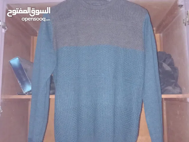 Cedar Wood State Mens Small Pullover Blue Grey Long Sleeve Striped Sweater  بلوفر قطن ماركة Cedar Wo