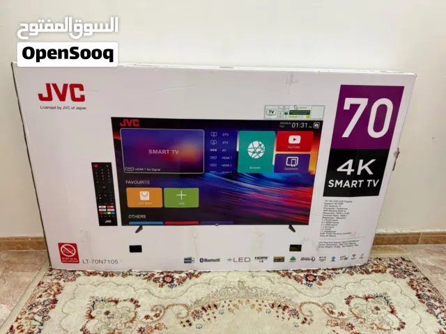 تلفزيون JVC 4K شبه جديد استخدام بسيط وبحالة الوكالة .