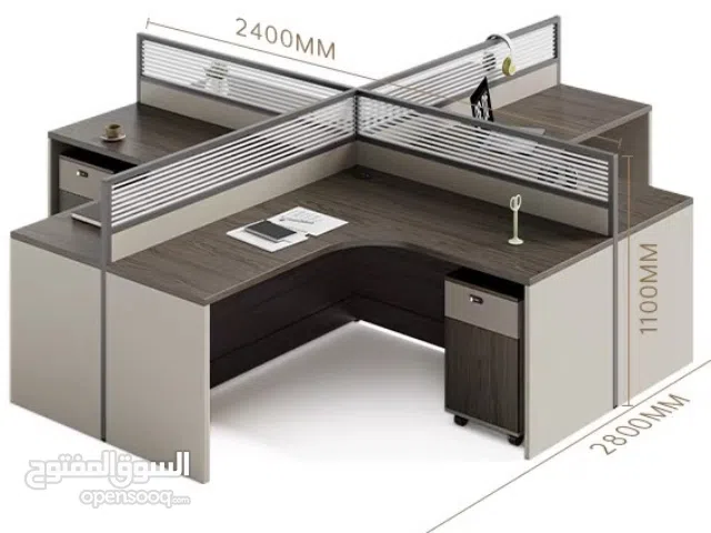 Four way office work station
