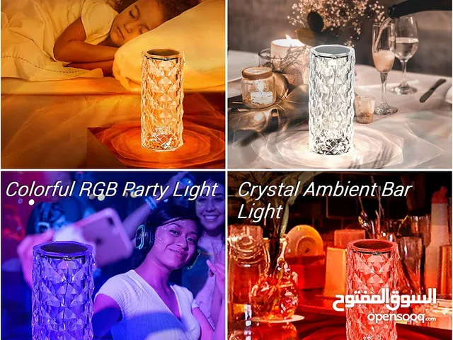 مصباح كريستال الماس القابل لإعادة الشحن مع جهاز تحكم عن بعد. Rechargeable Diamond Crystal Lamp with