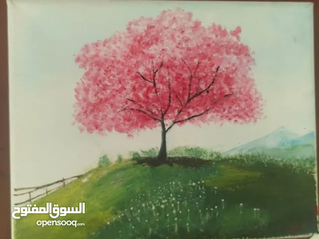 لوحات بألوان الاكريليك مع ورنيش للحفاظ عليها و تلميعها
