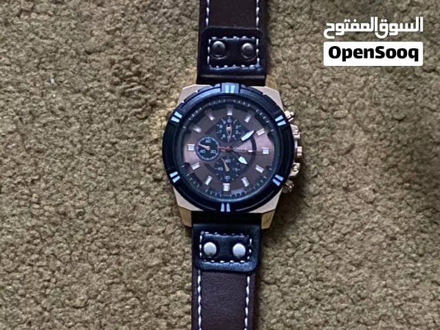 ساعة رجالية Mei te بتصميم أنيق – سوار جلد بني