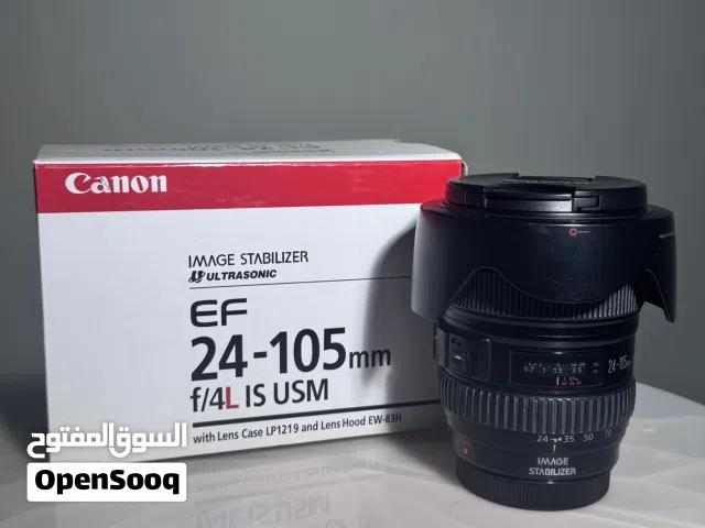 عدسة الجبارة كانون (24-105)     العدسة نظيفة + كرتون + هود + كفر + بدون مشاكل