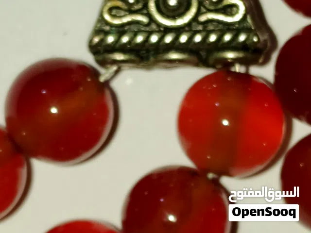 مسبحة عقيق احمر لامع