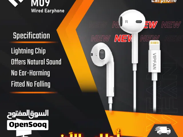 سماعات اذن جودة عالية وصوت واضح توصيل سلكي  Vipfan M09 Wired In-Ear Headphones (White)