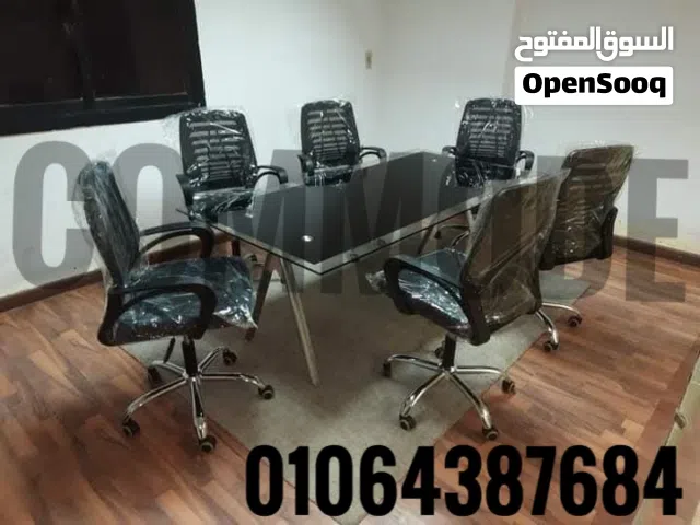 ترابيزه اجتماعات زجاج سيكوريت ضد الكسر / اثاث مكتبي - متاح تنفيذ جميع المقاسات