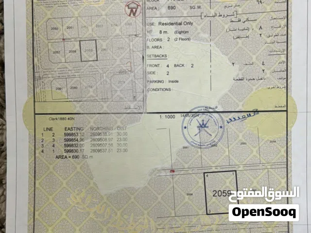 ارض للبيع الفليج بركاء  السعر 25000قابل تفاوض