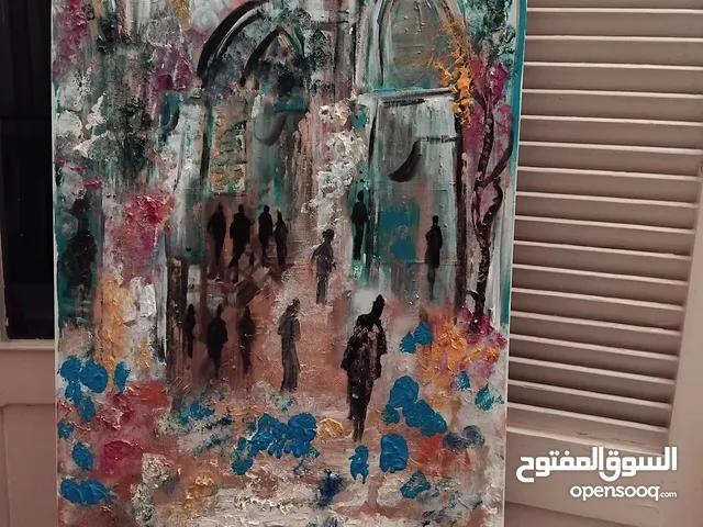 رسم زيتي على القماش يدويه
