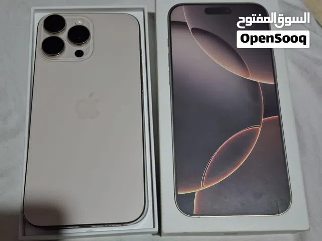 للبيع: iPhone 16 Pro Max – 256GB – تيتانيوم صحراوي