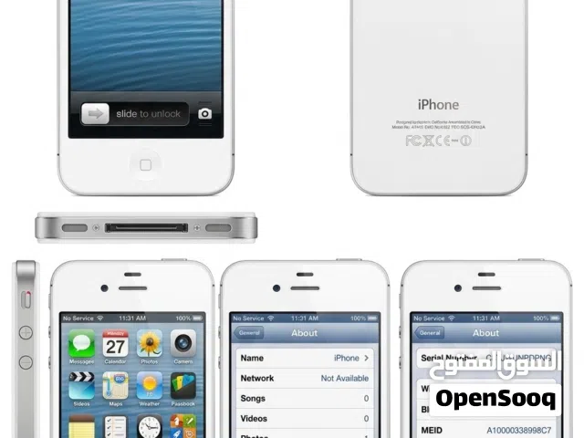 Rare Mint Condition White iPhone 4 (A1349) + Charger  iOS 6.1.3  Collector's Piece