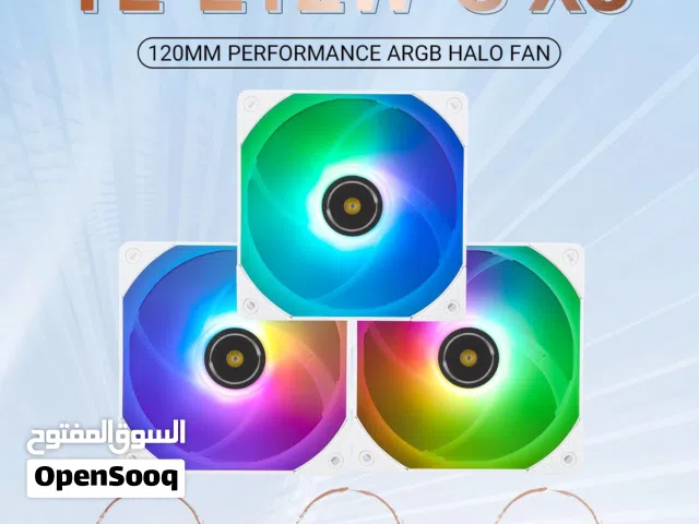 مجموعة مراوح بحجم 120مم باللون الأبيض ومزودة بإضاءة ARGB من ThermalRight Thermalright TL-E12W-S X3