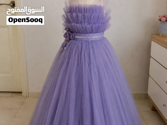 فستان أطفال سهرة بنفسجي نهدي فاتح منفوش – 10–11 سنوات فستان أميري منفوش