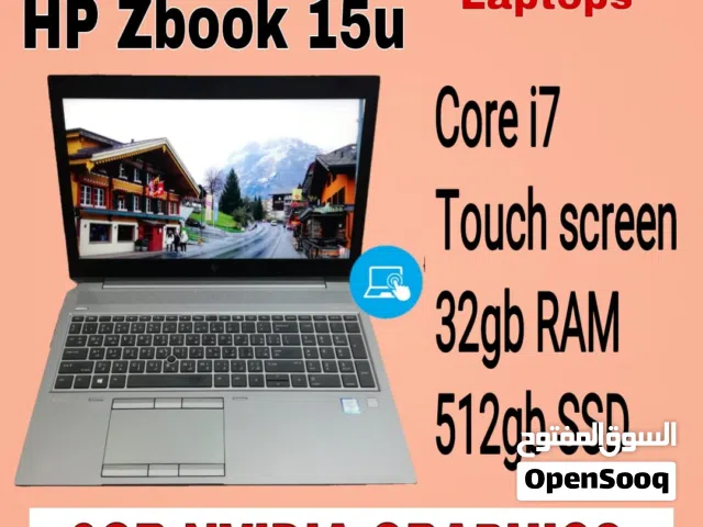 TOUCH HP ZBOOK 2GB GRAPHICS CORE I7 32GB RAM 512GB SSD 15.6 INCH SCREEN جهاز HP ZBOOK بشاشة لمسية، م