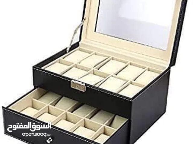 بوكس حفظ الساعات جلد طابقين 20 ساعه