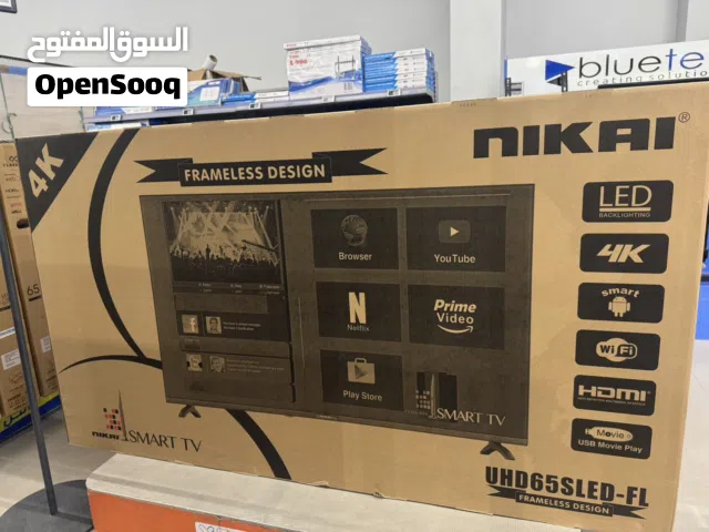 شاشة نيكاي 65 بوصة 4K LED يعمل بنظام أندرويد جديد مع ضمان سنه