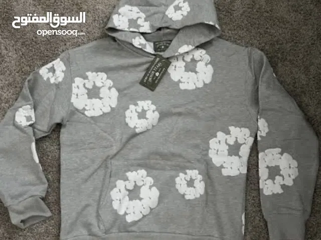 2 Grey denim tear hodie for sale Riyadh size small and medium and large all sizes available 1 is 200