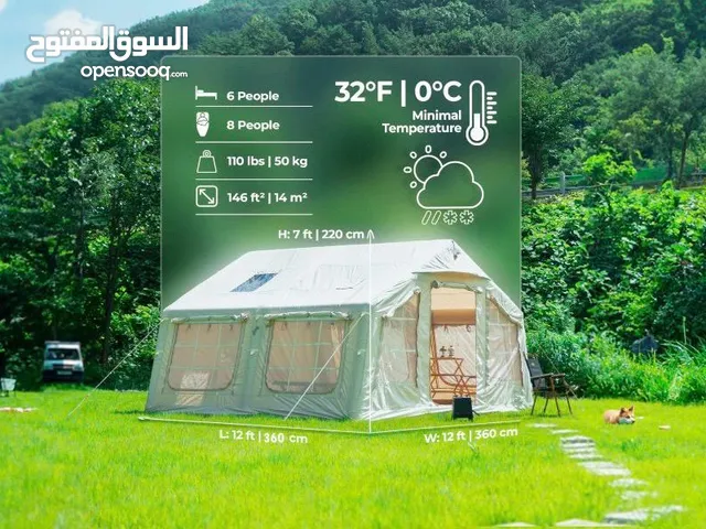 خيمة هوائية منفاخ كهربا air tent with electric pump and manual