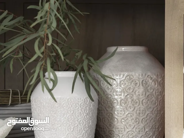 مزهرية سيراميك منقوشة فاخرة Tile Embossed Ceramic Vase