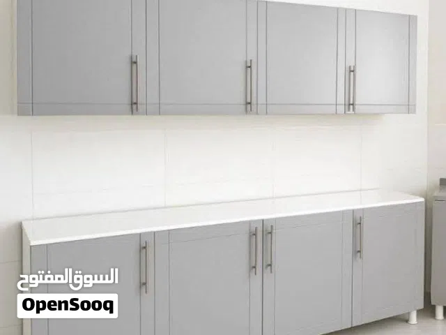 كاونتر mdf  القياس مترين ارضي وملحق مع سنك متر و20