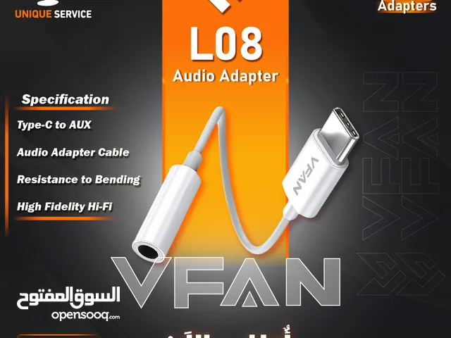 تحويله كيبل صوتيات   Type-C VFan L08 Adapter Audio Aux