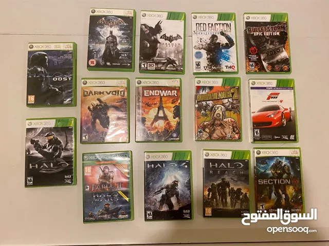 مجموعة العاب xBox عدد 14شريط وأي شريط ب5 دنانير فقط