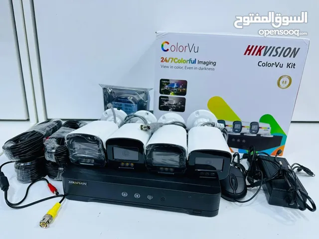 منظومات كاميرات مراقبة صوت و صورة و رؤية ليلية ملونة بدقة 2 ميقا HIKVISION و 2ميقا فل HD