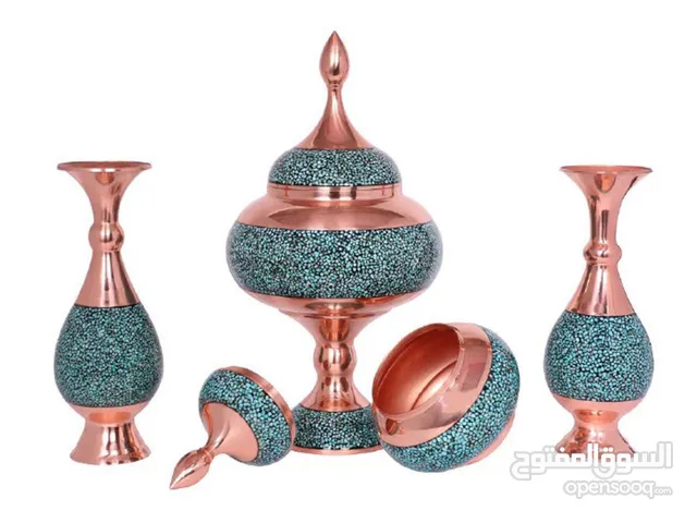 Turkuaz Taş Kakmalı Özel Set – Şekerlik, Vazo ve Şeker Kabı