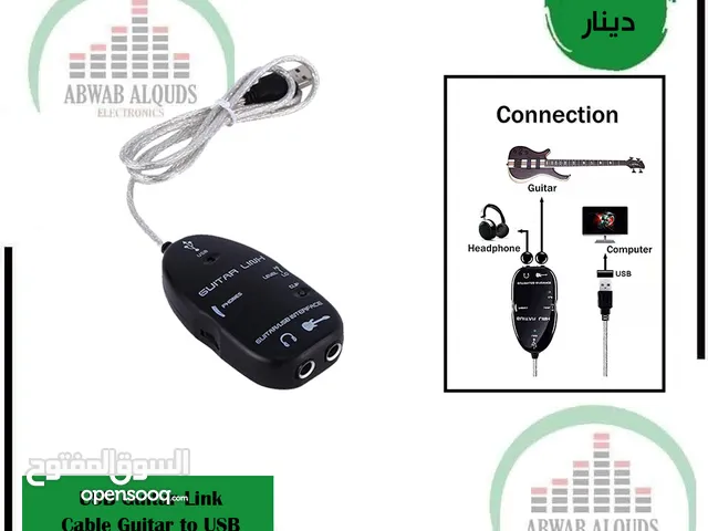 USB Guitar Link Cable Guitar to USB Interface Cable Link Audio for PC Recording Adapter
