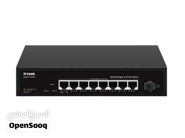 D-link DMS-F109TP 8-port 2.5G PoE with 1-Port SFP+ Web Management Desktop Switch سويتش مكتبي