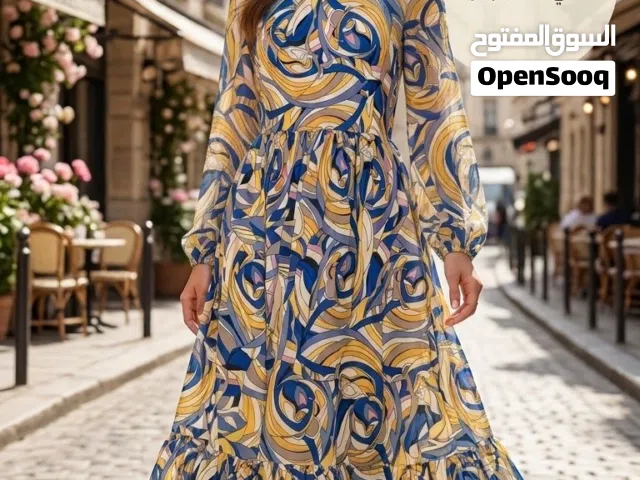 فستان طويل جديد غير مستعمل للبيع بسعر مميز 4 دنانير مقاس لارج تقريبا