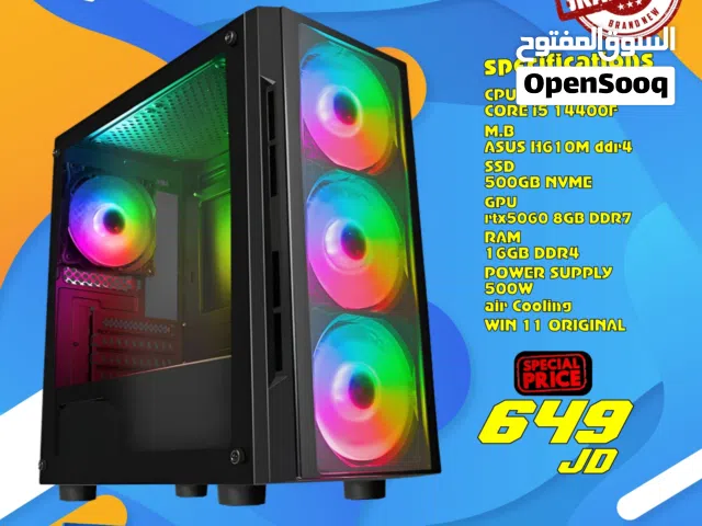 تجميعة كمبيوتر Pc Computer Gaming 15-14400F 16GB Ram RTX5060 بافضل الاسعار