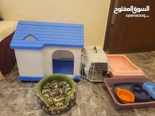 كوخ جديد حجم كبير واكسسوارات قطة بحالة الجديد للبيع المستعجل