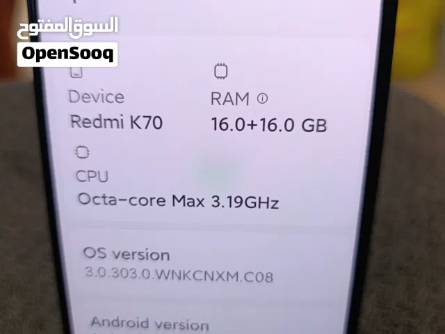 Redmiريدمي k70 الله يبارك الهاتف شاشه تدعم 140 هيرتز