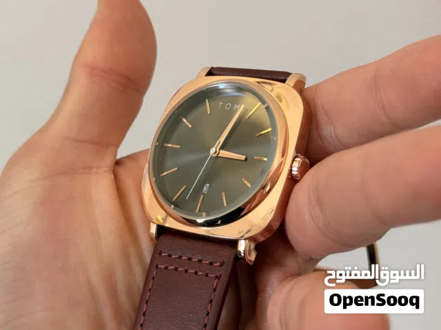 TOMI Leather strap Brown watch