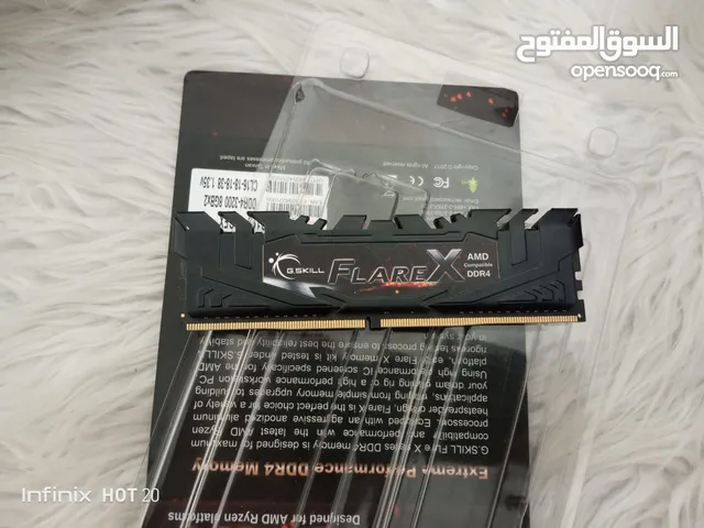 رام pc  gaming حجم 8 جيجا  ddr4 تردد 3200 سرعة بحالة الجديد بسعر منهي 25 للتواصل على الرقم 079723725