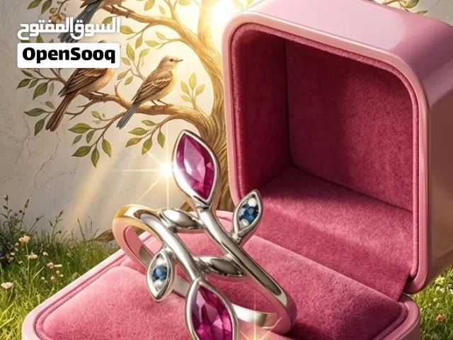خاتم ياقوت و زفير فضة 925