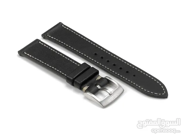 Weiss Horween genuine high class black leather watch strap with buckle