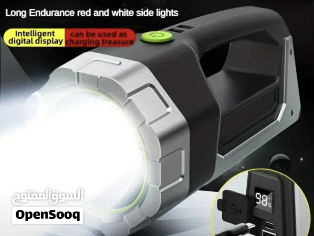 كشاف قوي مدى بعيد بوصل وبضوي سطح عالي الكثافة ببطارية قابلة للشحن بسعة 4000 مللي أمبير