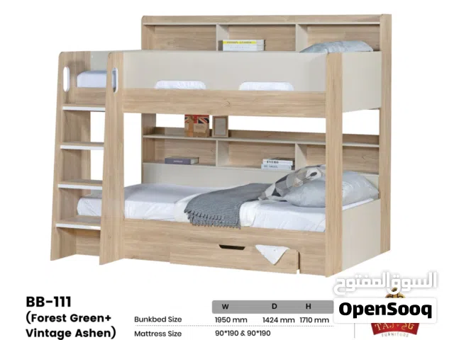 BUNK BED WOODEN MADE BY MALAYSIA  BED SIZE 190×90 WITH MATTRESS WITH DELIVERY WITH FITTING SHOP SEE