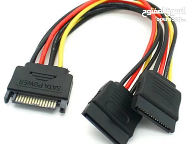 كيبل هارد ساتا من 1 ذكر الى 2 انثى 15 دبوس Hard Disk Power cable sata 15Pin Male To 2 Female