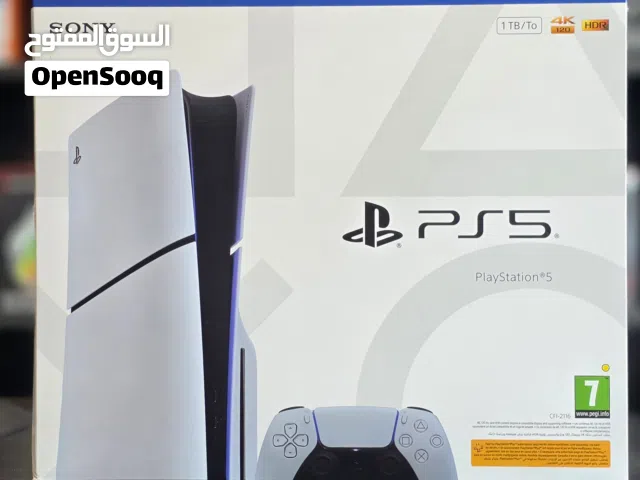 لعنوان: بلايستيشن 5 سليم جديد (نسخة الأقراص) - سعة 1 تيرا مع ضمان سنة Brand New PS5 Slim (Disc)