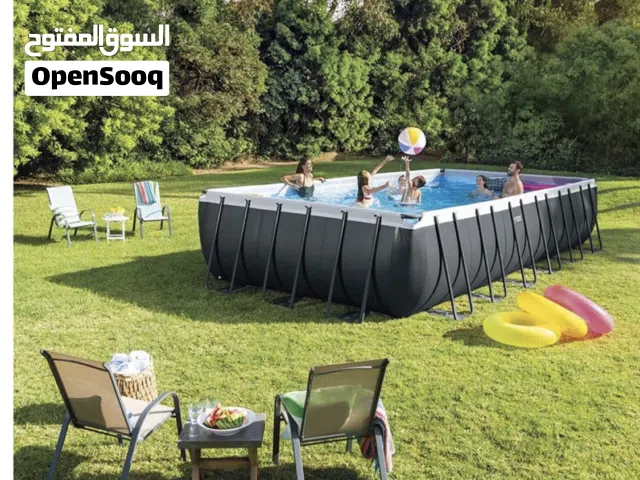بركة سباحة انتكس العملاقة 7.32mx3.66mx1.32m متر مع فلتر رملي وسلم وغطا وارضيه 1700 دينار